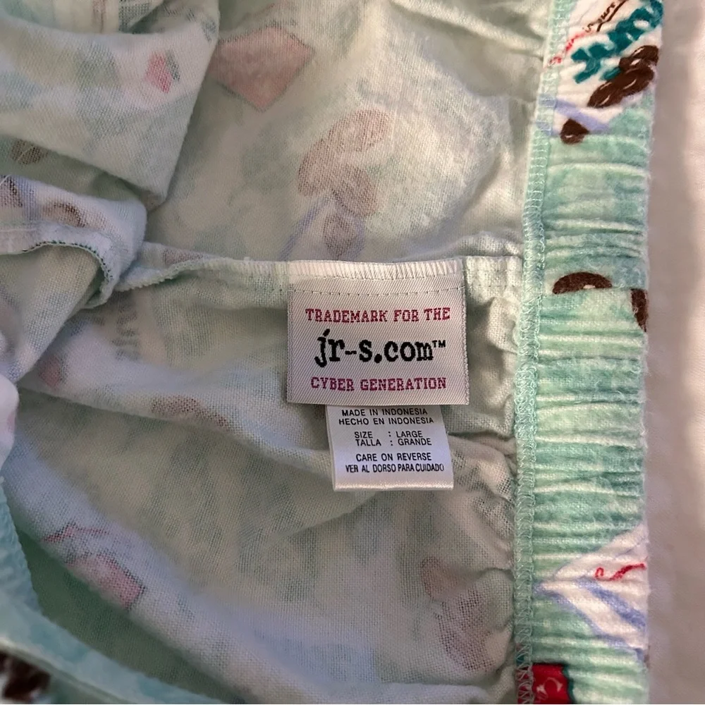 Vtg Junior Mints Pajama Shorts Y2K Cyber Generation Large